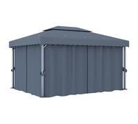 Gazebo with Curtain Garden Canopy Sun Shelter Tent Sunshade Aluminium vidaXL
