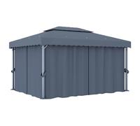 Gazebo with Curtain Garden Canopy Sun Shelter Tent Sunshade Aluminium vidaXL