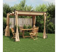 Gazebo with Curtains Steel Outdoor Patio Garden Canopy Shelter Tent vidaXL