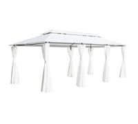 vidaXL Gazebo with Curtains White 180g/m² Canopy Shelter Tent Garden Marquee