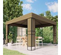Gazebo with Double Roof 3x3x2.7 m Taupe 180 g/m² Berkfield Home Beige One Size