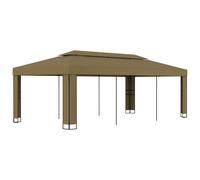 Gazebo with Double Roof 3x6 m Taupe 180 g/m² Berkfield Home Beige One Size