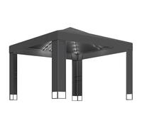 vidaXL Gazebo with Double Roof and LED String Lights 3x3 m Anthracite Pavilion