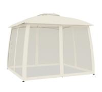 Gazebo Anthracite Frame Cream Roof 2.93x2.93m Powder-Coated Steel Mesh Zippered