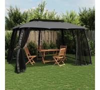 (cream, 2.93 x 2.93 m) vidaXL Gazebo with Double Roof and Mesh Walls Pavilion Tent Marquee Steel