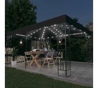Gazebo With Double Roof&Led String Lights 3X4 M