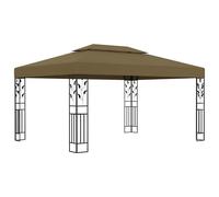 vidaXL Gazebo with Double Roof Taupe 180 g/m² Patio Canopy Shelter Party Tent