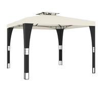(cream, 2.98 x 2.98 m) vidaXL Gazebo with Double Roof Pavilion Tent Marquee Cream 2.98x2.98 m Steel