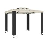 vidaXL Gazebo with Double Roof Cream 2.94x2.94 m Steel