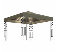 vidaXL Gazebo with LED String Lights 3x3 m Wine Red Outdoor Pavilion Sunshade