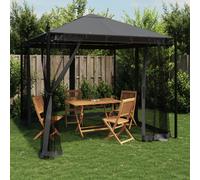 vidaXL Gazebo with Mesh Walls Cream 2.93x2.93 m Steel