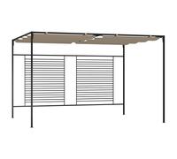 vidaXL Gazebo with Retractable Roof 3x4x2.3 m Taupe 180 g/m² Canopy Shelter