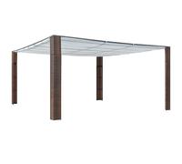 Gazebo with Roof Poly Rattan Marquee 300x300cm/400x400cm Brown/Grey vidaXL