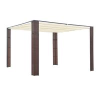 Garden Furniture Set Gazebo with Roof Poly Rattan 300x300x200 cm Grey and Anthracite