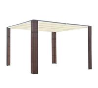 Gazebo with Roof Poly Rattan Marquee 300x300cm/400x400cm Brown/Grey vidaXL