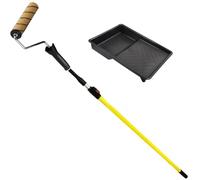 Gazelle Complete 9" Emulsion Roller Kit - Tiger Stripe Sleeve, Tray, Extendable Pole - Medium Pile