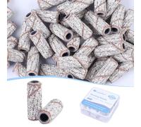 GazePlus 50 Pcs 3.1mm Small Sanding Bands for Nail Drills White Disposable Nail Drill Bits Small Sanding Bands 80 Grit Nail Sanding Bands for Nail Drill Set Acrylic Nail Gel Manicure & Pedicure
