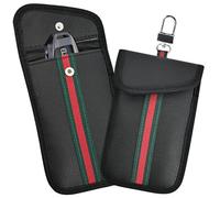 GAZIL 2 Pack Faraday Pouch for Car Keys, RFID Car Key Signal Blocker Pouch, PU Leather Keyless Entry Protection Bag, Anti-Theft Faraday Box for Car Key Signal Blocking