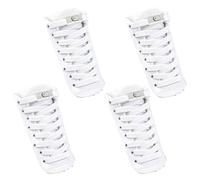 GAZIL 2 Pairs No Tie Elastic Shoe Laces White, Flat Elastic Laces with Metal Lock for Trainers, Running Walking Sneakers, Shoe Lace Adult for Sport Boots & Kids