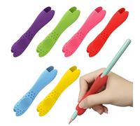 GAZIL 6-Pack Silicone Pencil Grips for Children and Adults, Ergonomic Anti-Slip Writing Aid with Double-Head Support for Right and Left-Handed Use, Comfortable Pen Holder for Kids and Beginners