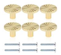 GAZIL 6 Pcs Rose Gold Cabinet Knobs Fan-Shaped Drawer Knobs, Gold Door Knobs for Wardrobe, Cupboard & Dresser, Modern Gold Handles for Drawers Furniture Replace