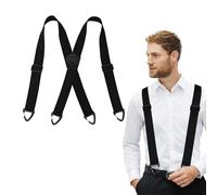 GAZIL Hidden Braces for Men Trousers, Adjustable Black Suspenders Men with 4 Snap Loops, X Back Suspenders Braces to Fixed Pants Suitable for Overalls, Dress Pants, Jeans