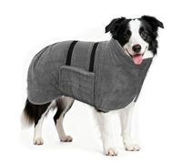 GAZIL Microfibre Dog Drying Robe Super Absorbent and Quick-Drying Bathrobe for Dogs Size L Grey Colour Large