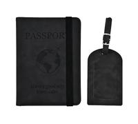 GAZIL RFID Passport Holder with Luggage Tag UK - PU Leather Passport Cover Travel Wallet with RFID Blocking, Passport Pouch Holder for Multiple Passports, Cards & Boarding Passes