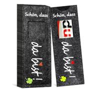 GAZIL Schön dass du da bist! Felt wrap for chocolates, black | 10 pieces (chocolate not included) | Small thank you gift | Gift for colleagues, team, Christmas, wedding, birthday