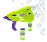 Gazillion Bubbles Double Bubble Blaster - Rechargeable 2-in-1 Bubble Gun & Wand | LED Light Show | Continuous Bubble Maker for Kids | Includes 2 Bottles of Non-Toxic Gazillion Solution | Ages 3+