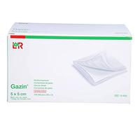 GAZIN Compress, 5 x 5 cm, 100 pcs. - Mullkompresse, Medical, Sterile, Polyethylene Gauze, 151.0 grams, 50 Packs of 2