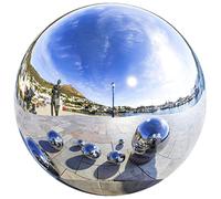 Gazing Ball, 8 Inch Mirror Polished Hollow Reflective Stainless Steel Gazing Ball for Patio Lawn Yard Ponds OrnamentGazing