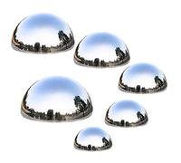 Gazing Ball Garden Hemisphere Ball Mirror Polished Hollow Ball Stainless Steel Reflective Garden Sphere for Home Garden Ornament Decorations 6PCS