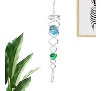 Gazing Ball Tail - 9 Inch Stainless Steel Decorative Crystal Ball - Crystal Ball And Chain, Wind Spinner Stabilizer With Swivel Hook For Indoor Outdoor Garden Decoration