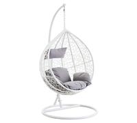 gazit outdoor single hanging chair with round base in white