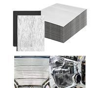 Gazocua Car Sound Deadening Material, 10 Pieces Car Sound and Insulation Mat, Aluminium Foil for Pickups, Automotive, Scooter, Exhaust System, Bonnet, Fire Wall, Boot Door, Wall