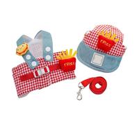 Gazocua Dog Harness Vest, Comfortable Accessory Set with Hat, Harness Vest and Pull Rope Set, for Small, Medium, Large Puppies, Outdoor, Everyday, Walks, Activities, Shopping and