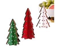 Gazocua Mini Christmas Tree, 3 Pieces Wooden Decoration for Home, Mini Christmas Trees, Farmhouse Decoration, for Mantle, Fireplace, Desk, Tiered Party, Living Room, Kitchen, Office, Home, School