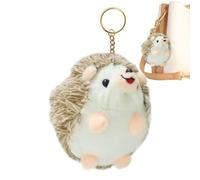 Gazocua Portable Cute Stuffed Toy Bag Pendant, Key Ring with Hedgehog Pendant, Cartoon Hedgehog Keyring, for Family, Friends, Children, Christmas, Brown, Siehe Beschreibung