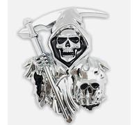 GAZOZ PERFORMANCE 3D Grim Reaper Decal for Any Flat Surface - Chrome Car Decals - Truck or Car Stickers That Feature Custom Chrome Decal of Grim Reaper Skull