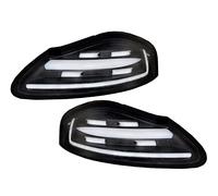 GAZOZ PERFORMANCE LED Tail Lights W/Sequential Turn Signals White Bar/Black Housing Compatible with 1997-2004 Boxster 986
