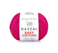 Gazzal Baby Cotton, 60% Cotton 40% Acrylic, Each Ball 50g / 165m, DK- Worsted, Knitting Yarn, Amigurumi Yarn, Baby Yarn, 10 Balls - 3461