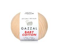 Gazzal Baby Cotton, 60% Cotton 40% Acrylic, Each Ball 50g / 165m, DK- Worsted, Knitting Yarn, Amigurumi Yarn, Baby Yarn, 10 Balls - 3469