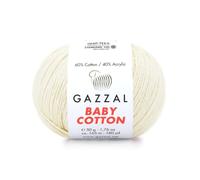 Gazzal Baby Cotton, 60% Cotton 40% Acrylic, Each Ball 50g / 165m, DK- Worsted, Knitting Yarn, Amigurumi Yarn, Baby Yarn, 10 Balls - 3437