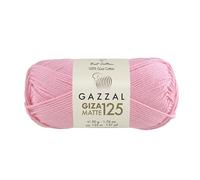 Gazzal Giza Matte 125-100% Cotton Yarn, Sport Weight, Soft & Matte Finish for Crochet & Knitting - Each Skein 50g / 125m - 5596