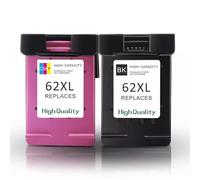 GB Cartridges 62XL Ink Cartridges Replacement for HP Envy 5540 5541 5542 5543 5544 5545 5546 5547 5548 5640 5642 5644 5646 7640 OfficeJet 200 250 5740 5742 5744(Black Colour, 2-Pack)