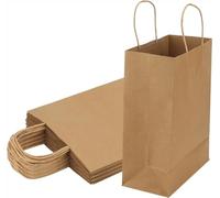 GB Catering and Packaging Brown Twisted Handle Paper Bags Jumbo 36×15×33 cm | Strong Kraft Carrier Bags for Shopping, Retail & Takeaway (50)