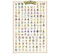 GB eye LTD FP4360 , Kanto 151, Maxi, 61 x 91.5cm, Wood, Pokemon Poster, 65 x 3.5 x 3.5 cm