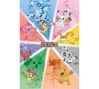 GB Eye Maxi Poster Digimon Group 36" x 24" Unframed Glossy Laminated Paper Wall Art for Bedroom