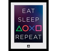 GB eye Playstation Eat Sleep Repeat 30 x 40cm Framed Collector Print